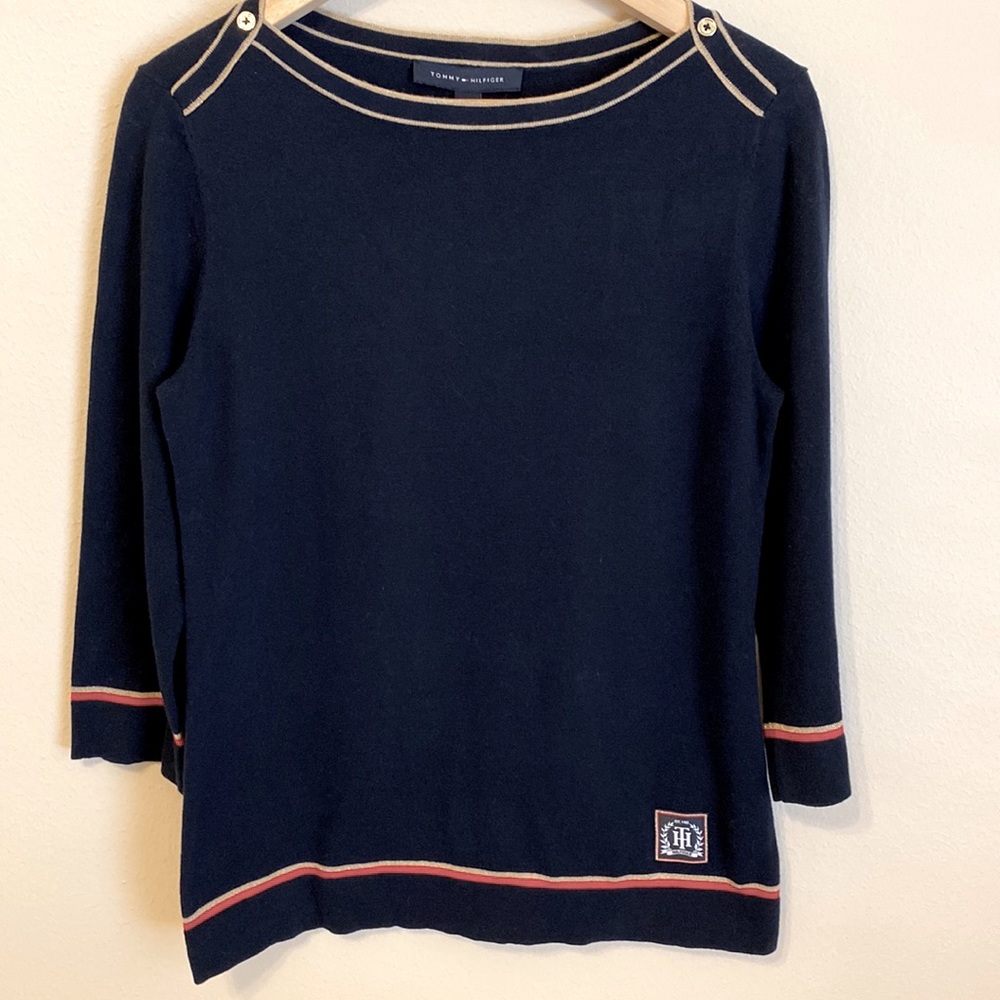 Tommy Hilfiger Boat Neck Cotton Blouse